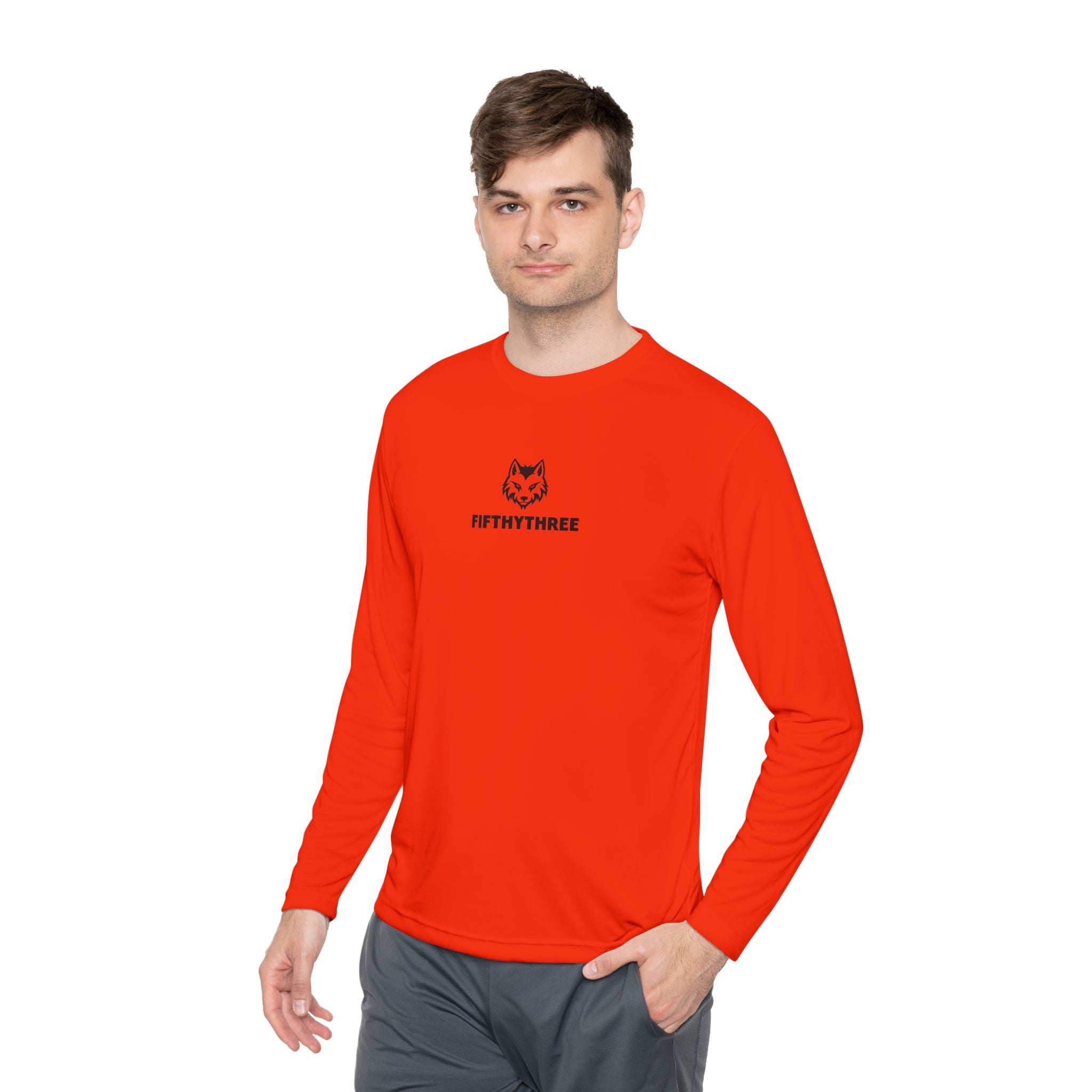 Wolf Head Logo long sleeve tee | Minimalist typography "FIFTYTHREE"