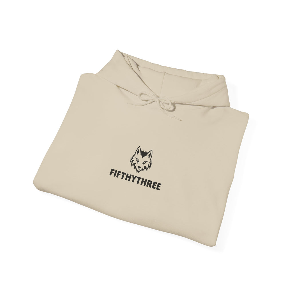 Wolf Head Logo hoodie | FIFTHTYHREE minimalist emblem sweatshirt
