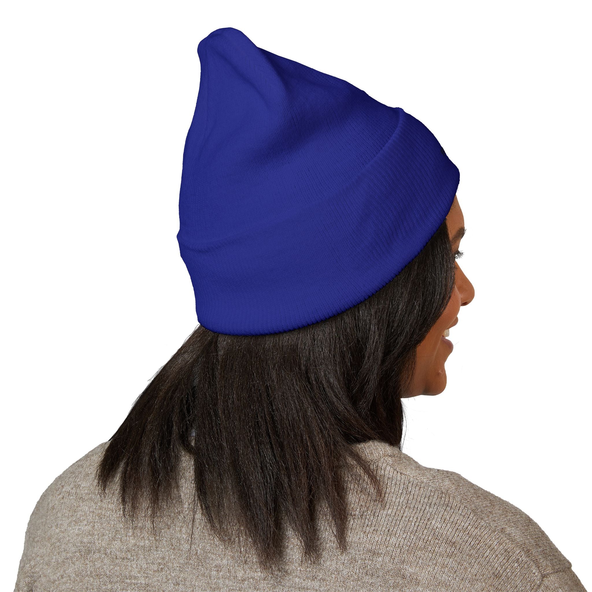 Embroidered Husky Logo Cuffed Beanie — Classic Knit Winter Hat