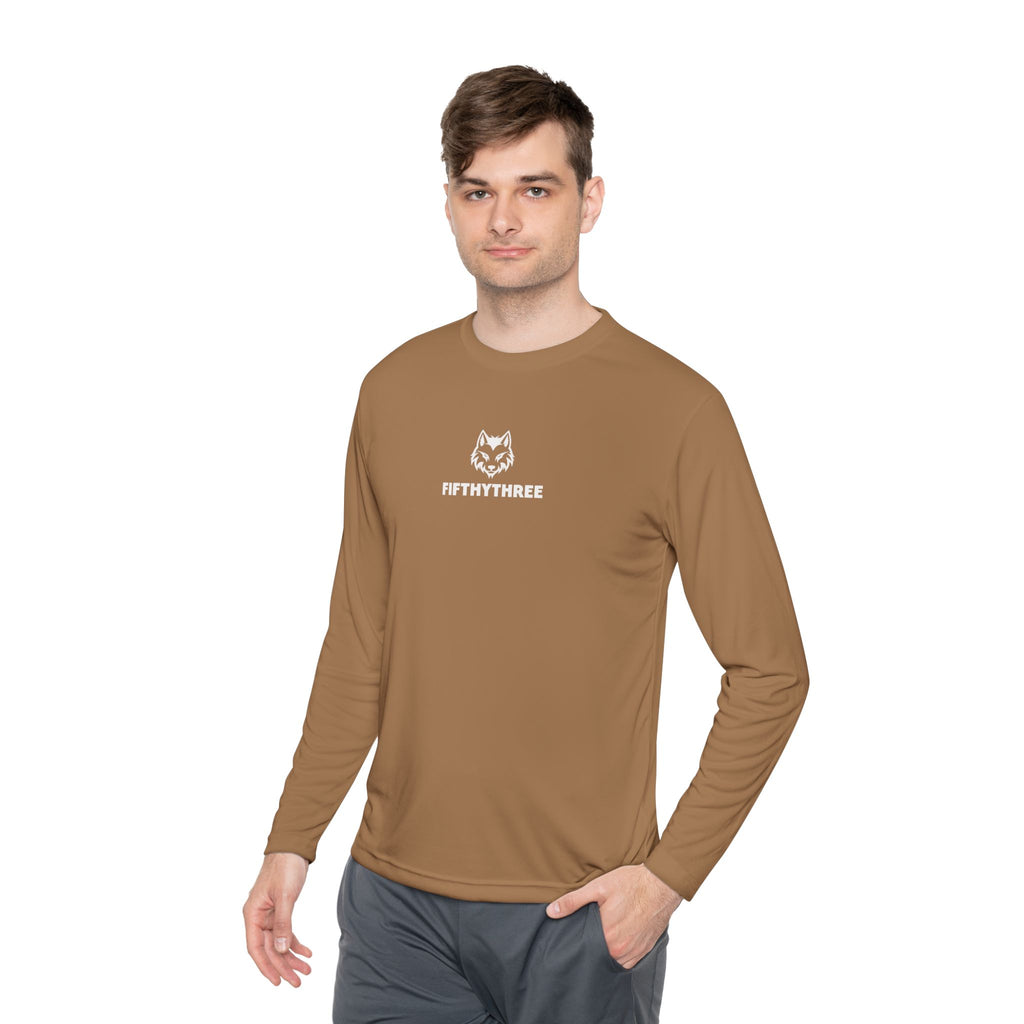 Wolf Head with FIFTYTHREE Text Long Sleeve Tee | Minimal Logo Chest