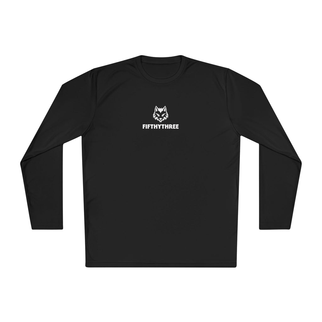Wolf Head with FIFTYTHREE Text Long Sleeve Tee | Minimal Logo Chest