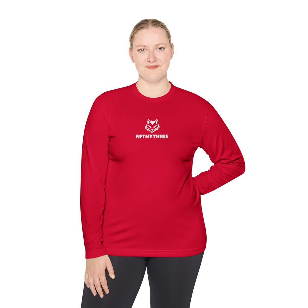 Wolf Head with FIFTYTHREE Text Long Sleeve Tee | Minimal Logo Chest