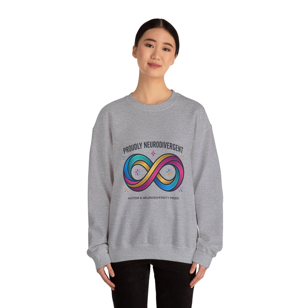 Proudly Neurodivergent Crewneck Sweatshirt | autistic pride, neurodiversity affirming