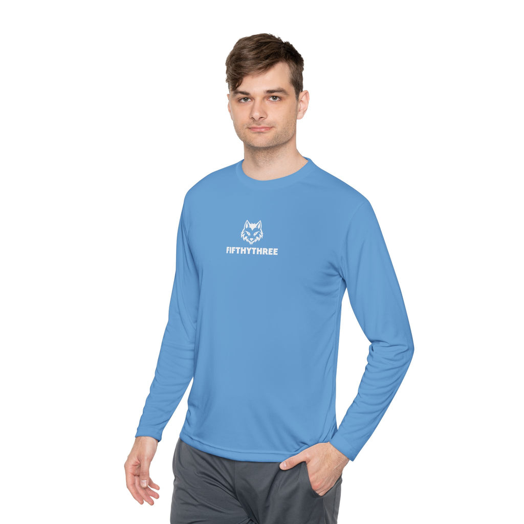 Wolf Head with FIFTYTHREE Text Long Sleeve Tee | Minimal Logo Chest