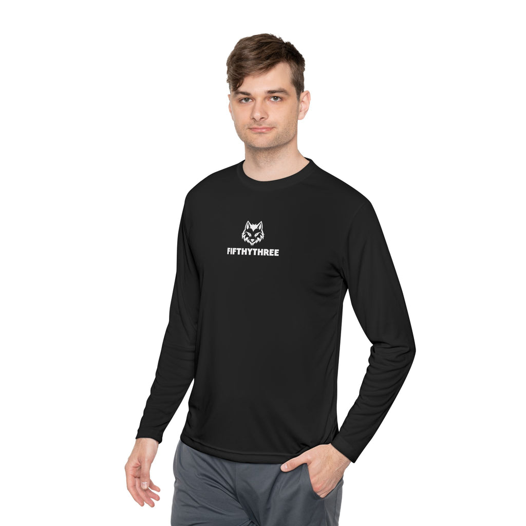 Wolf Head with FIFTYTHREE Text Long Sleeve Tee | Minimal Logo Chest
