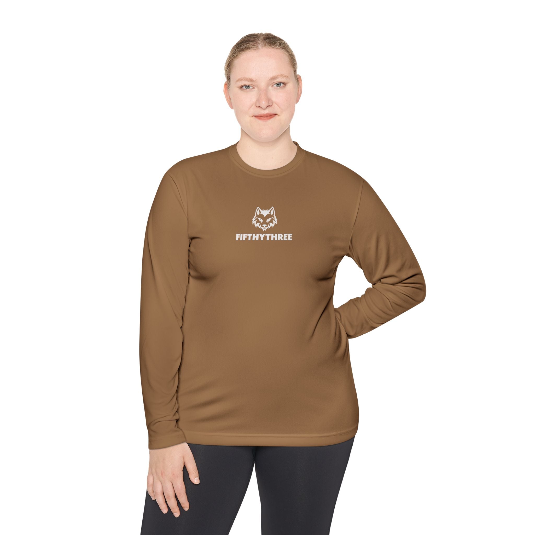 Wolf Head with FIFTYTHREE Text Long Sleeve Tee | Minimal Logo Chest