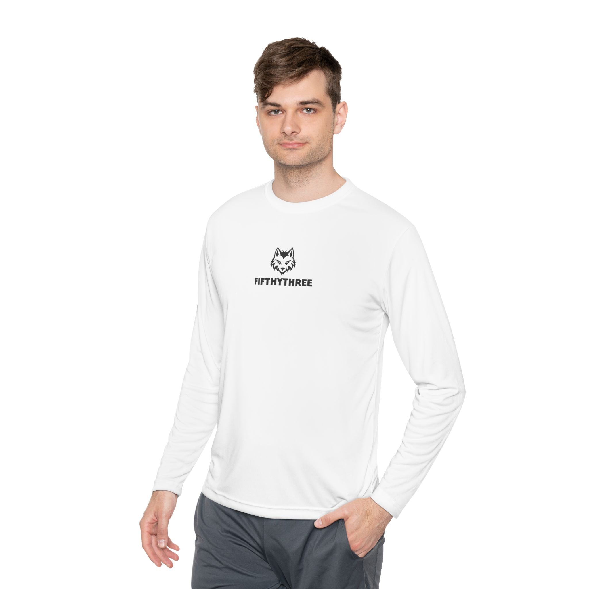 Wolf Head Logo long sleeve tee | Minimalist typography "FIFTYTHREE"