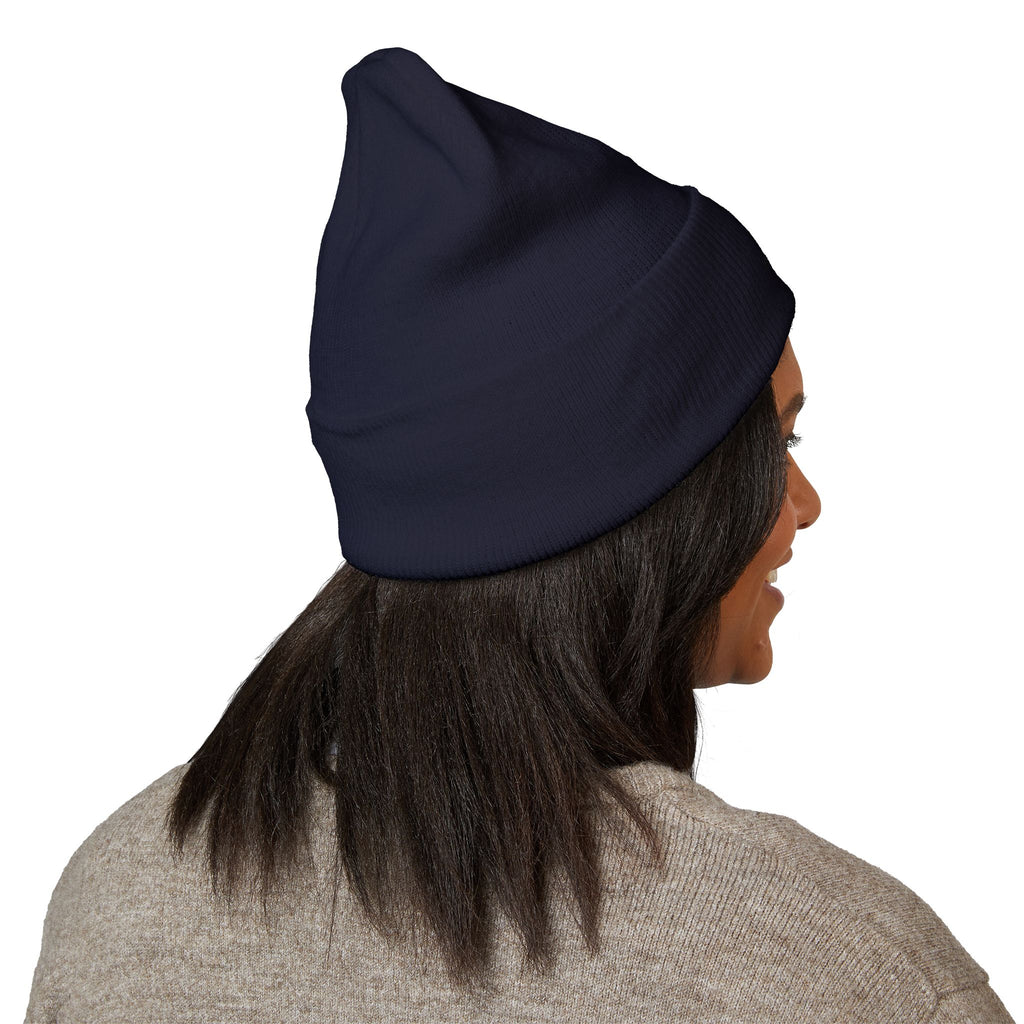 Embroidered Husky Logo Cuffed Beanie — Classic Knit Winter Hat