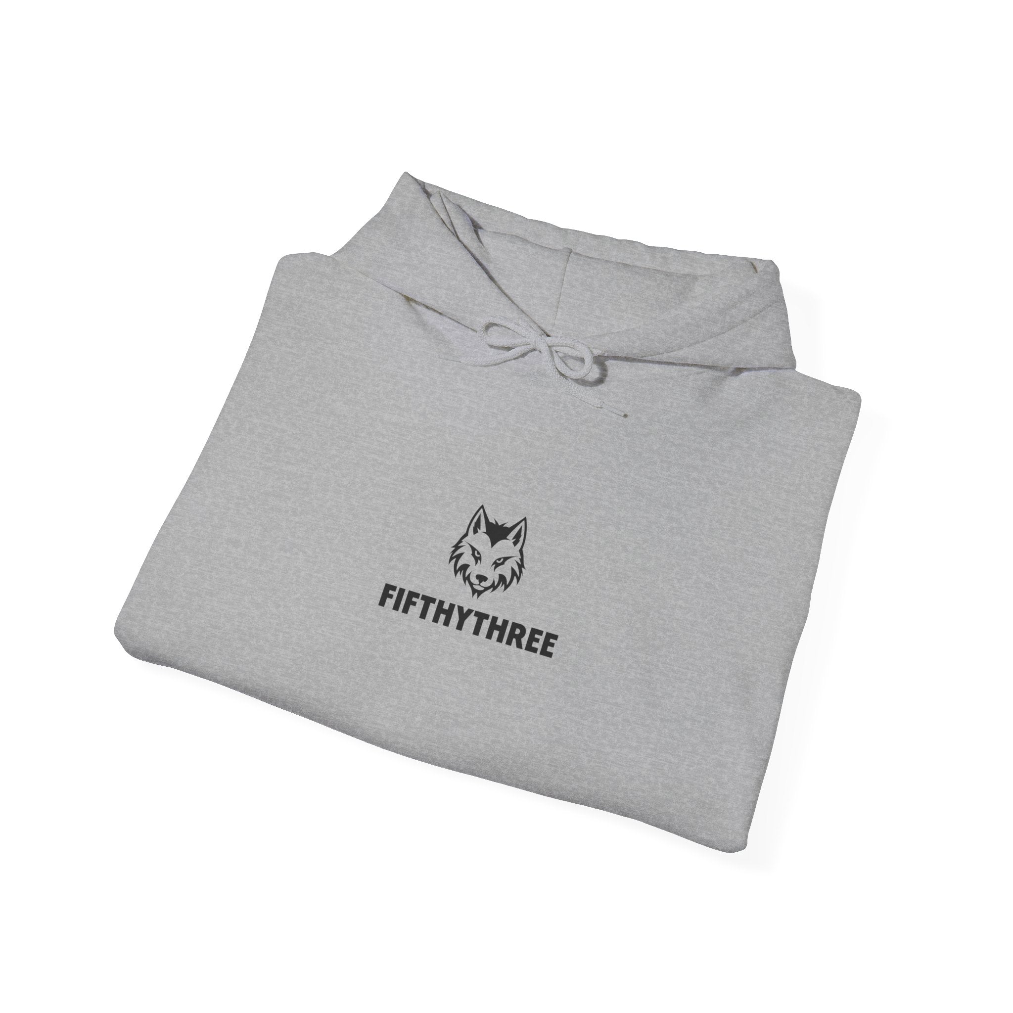 Wolf Head Logo hoodie | FIFTHTYHREE minimalist emblem sweatshirt