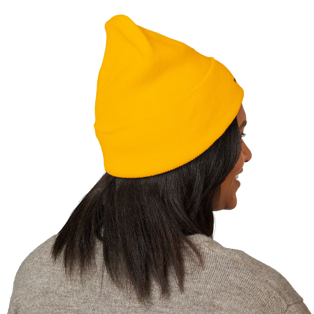 Embroidered Husky Logo Cuffed Beanie — Classic Knit Winter Hat