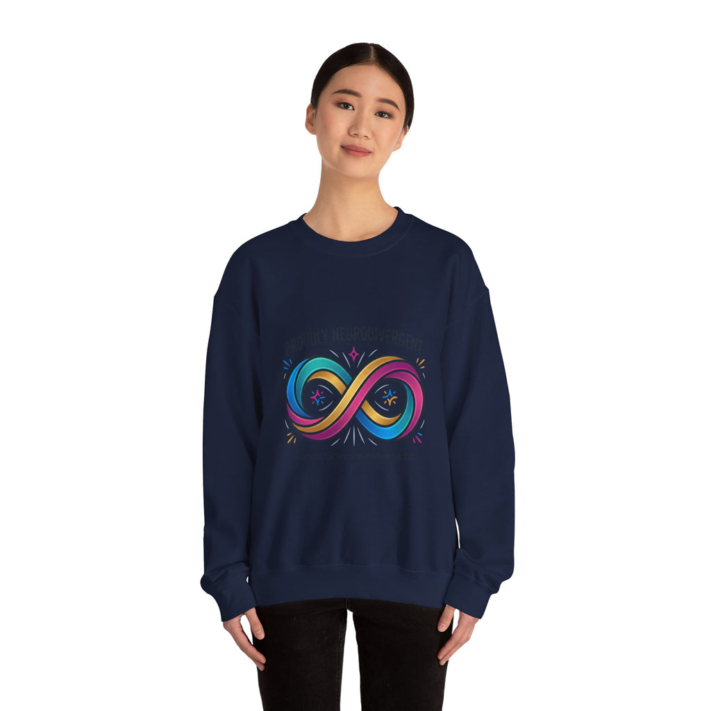 Proudly Neurodivergent Crewneck Sweatshirt | autistic pride, neurodiversity affirming