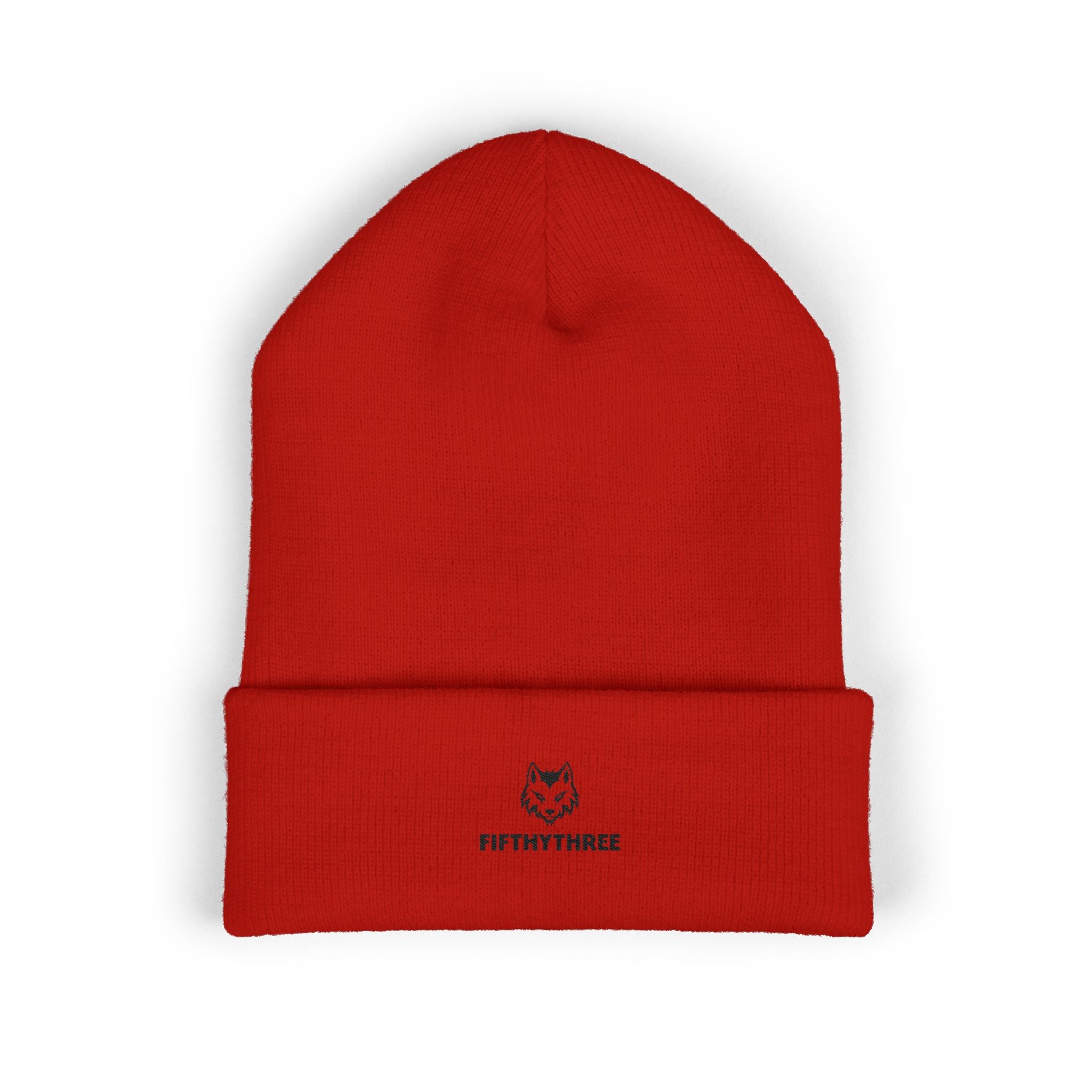 Embroidered Husky Logo Cuffed Beanie — Classic Knit Winter Hat