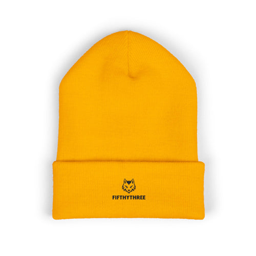 Embroidered Husky Logo Cuffed Beanie — Classic Knit Winter Hat