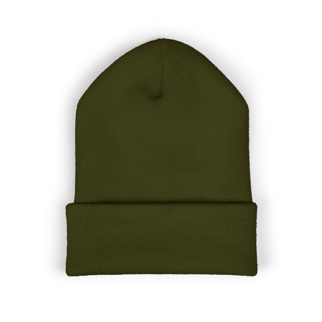 Embroidered Husky Logo Cuffed Beanie — Classic Knit Winter Hat