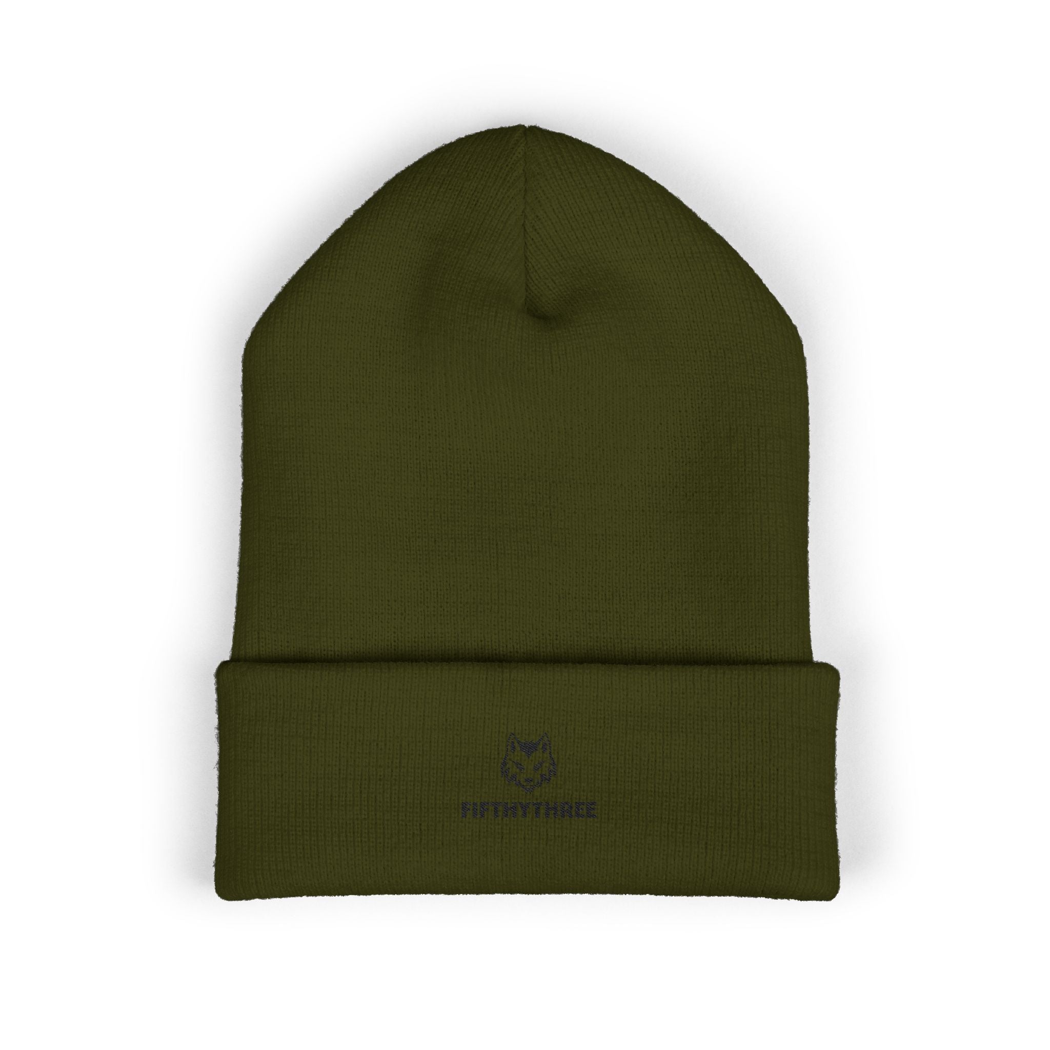 Embroidered Husky Logo Cuffed Beanie — Classic Knit Winter Hat