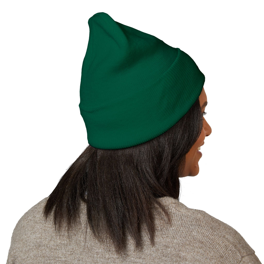 Embroidered Husky Logo Cuffed Beanie — Classic Knit Winter Hat