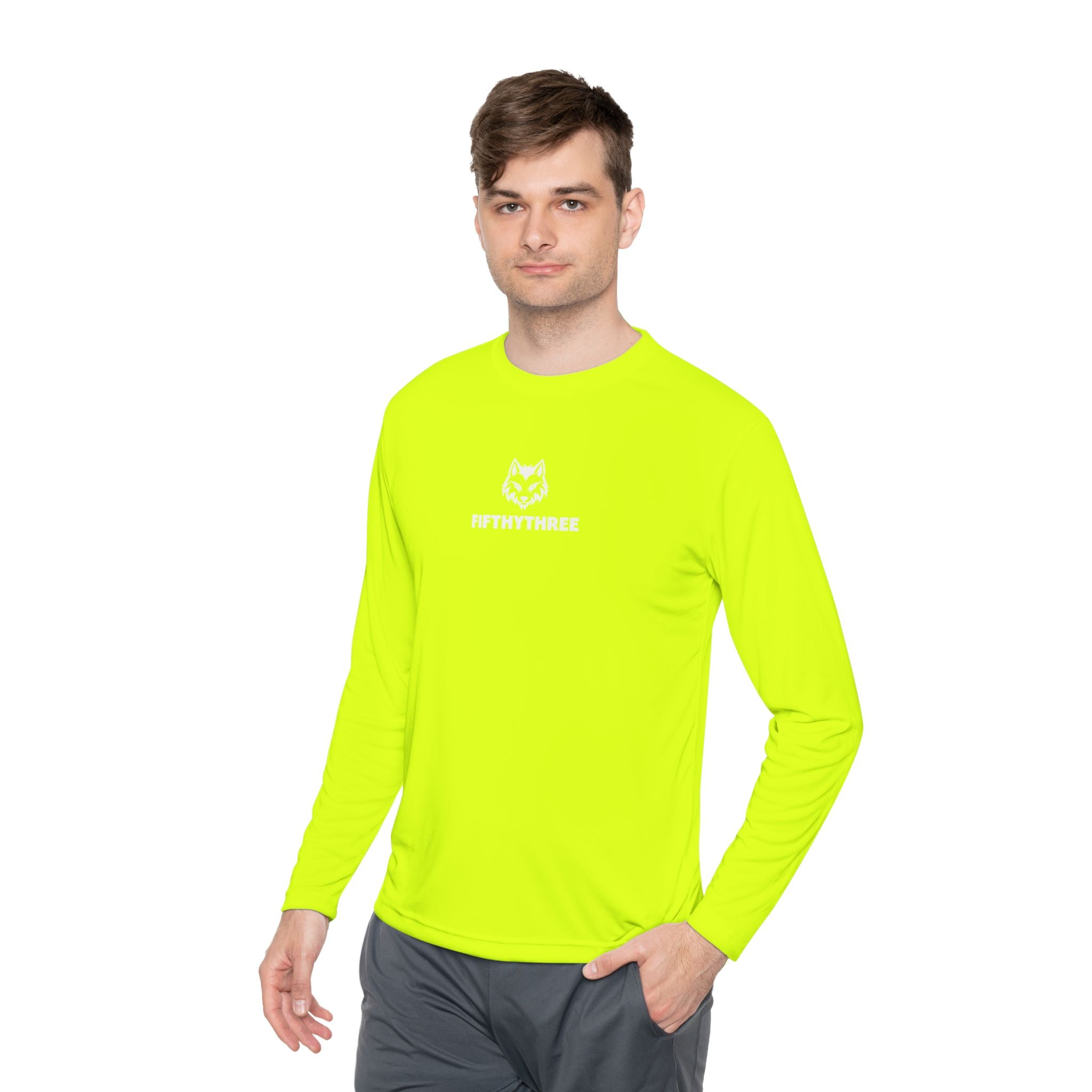 Wolf Head with FIFTYTHREE Text Long Sleeve Tee | Minimal Logo Chest