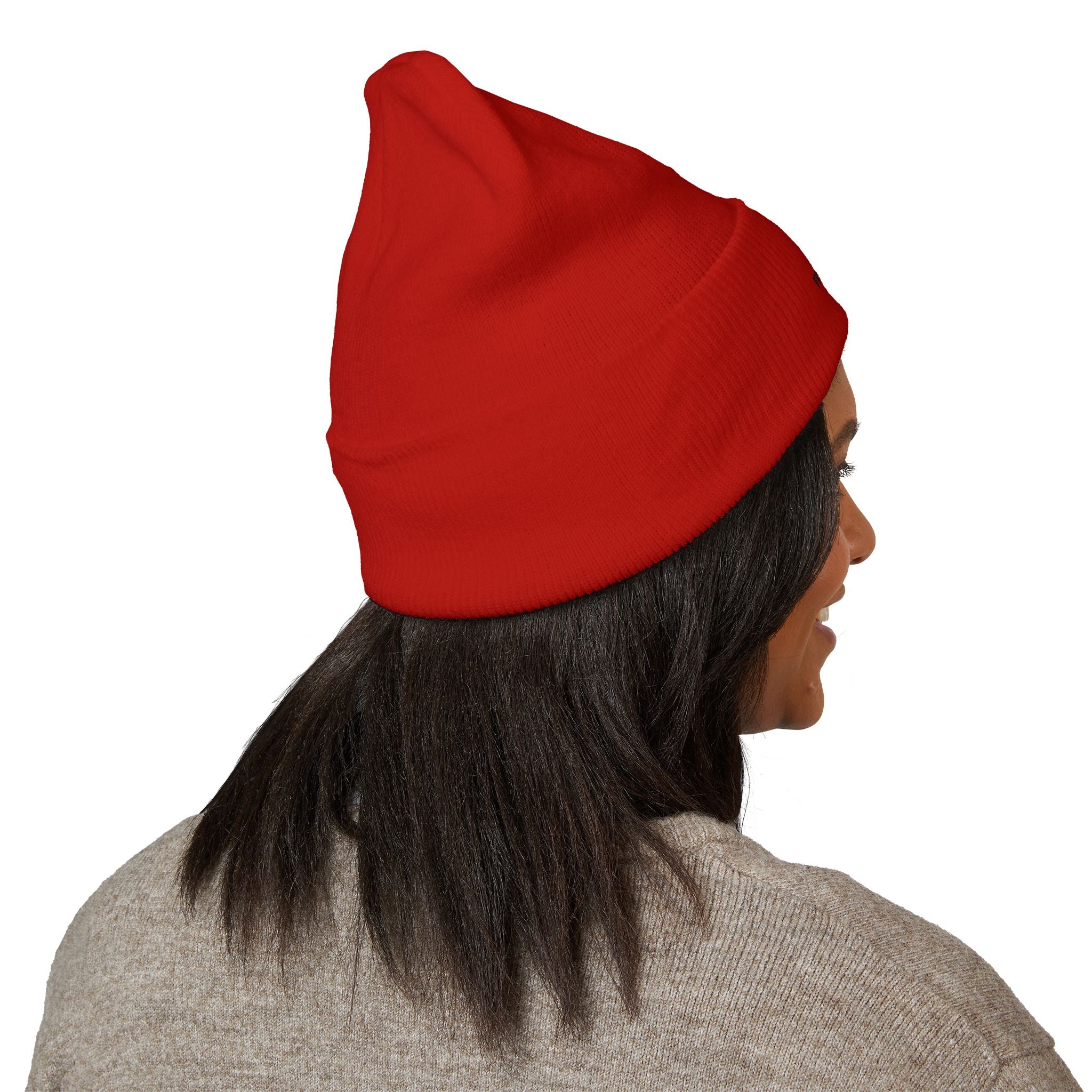 Embroidered Husky Logo Cuffed Beanie — Classic Knit Winter Hat