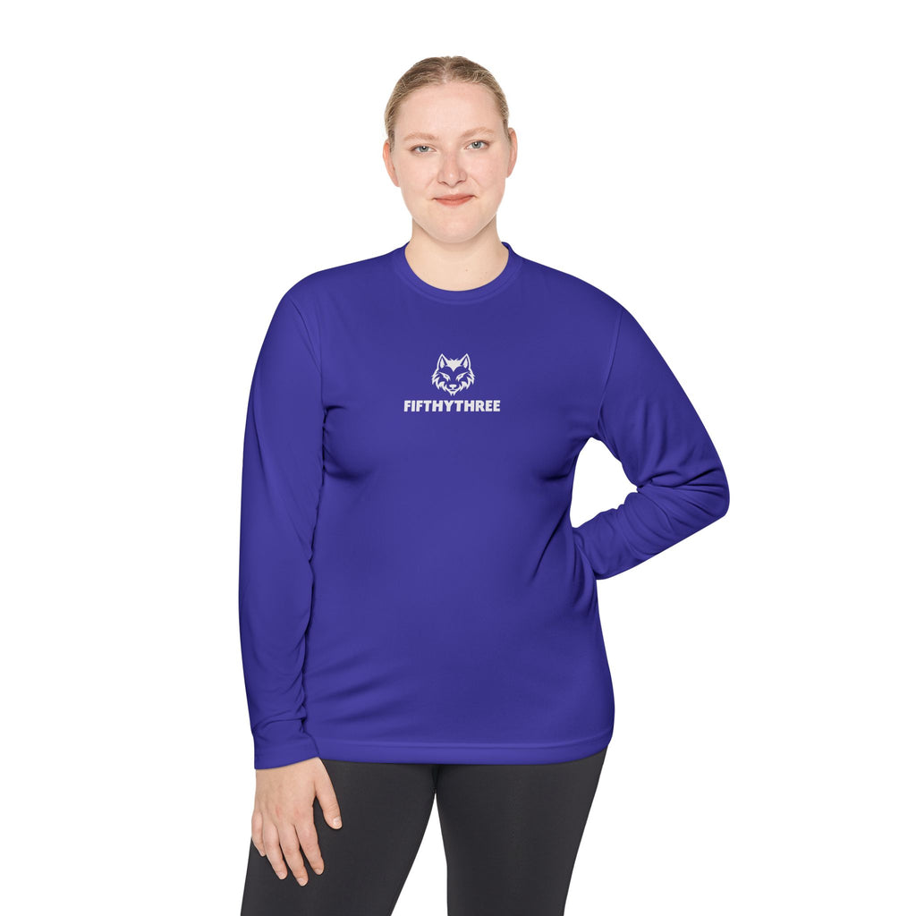 Wolf Head with FIFTYTHREE Text Long Sleeve Tee | Minimal Logo Chest