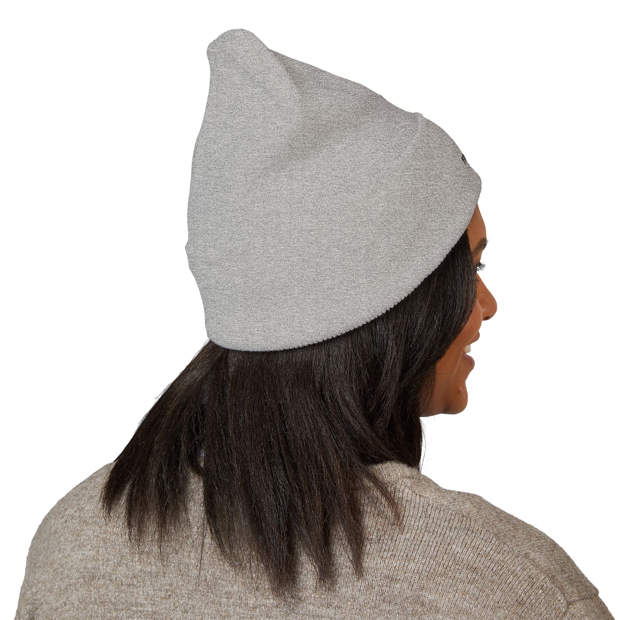 Embroidered Husky Logo Cuffed Beanie — Classic Knit Winter Hat