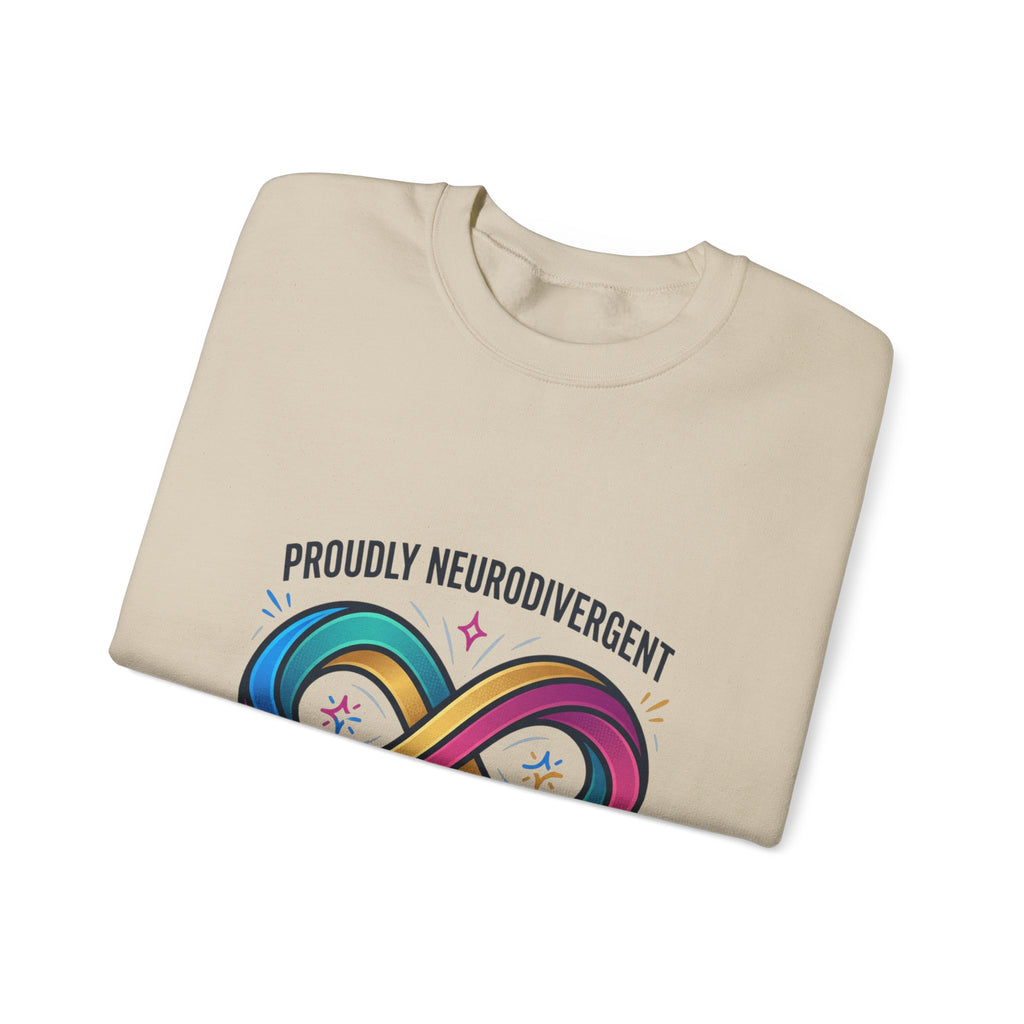 Proudly Neurodivergent Crewneck Sweatshirt | autistic pride, neurodiversity affirming