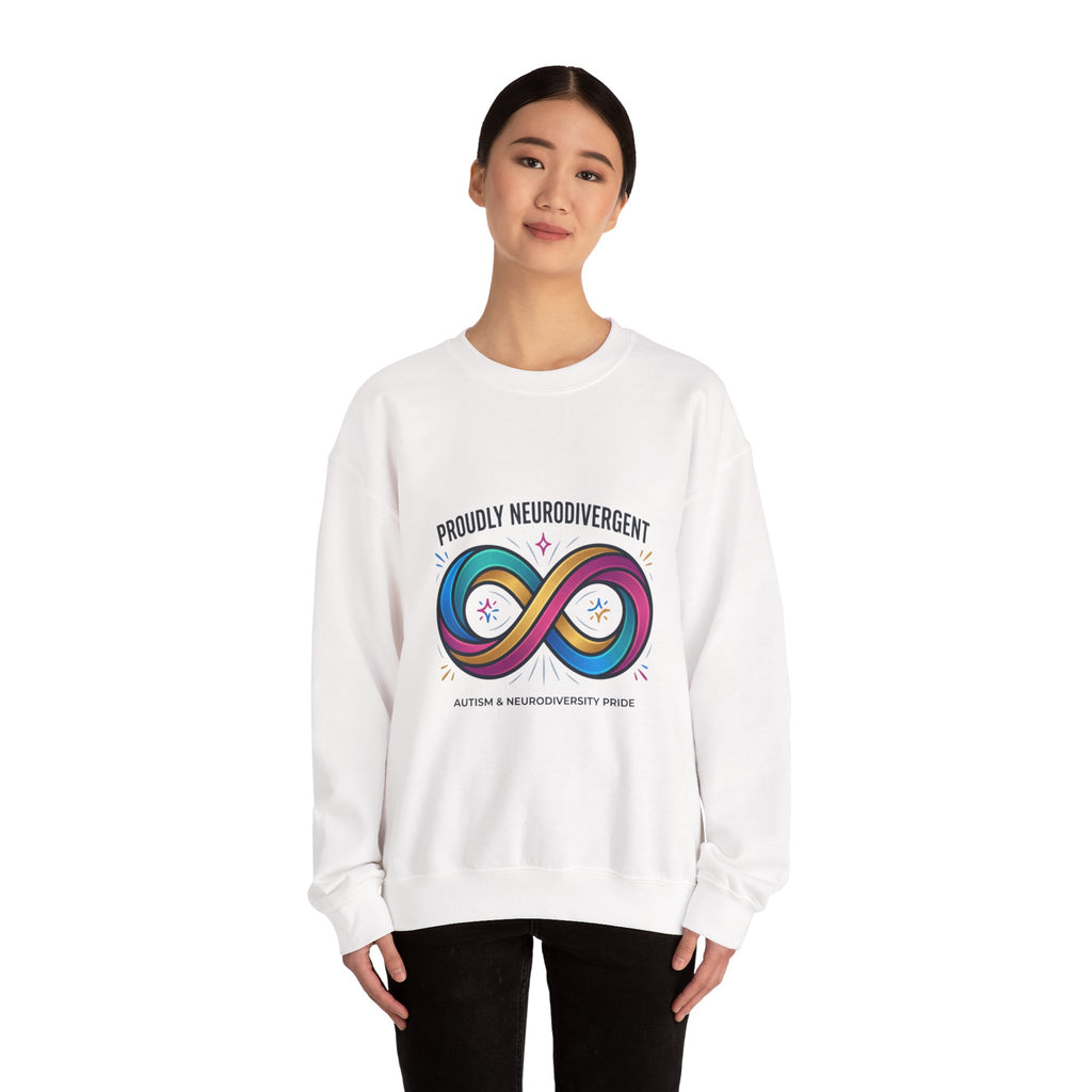 Proudly Neurodivergent Crewneck Sweatshirt | autistic pride, neurodiversity affirming