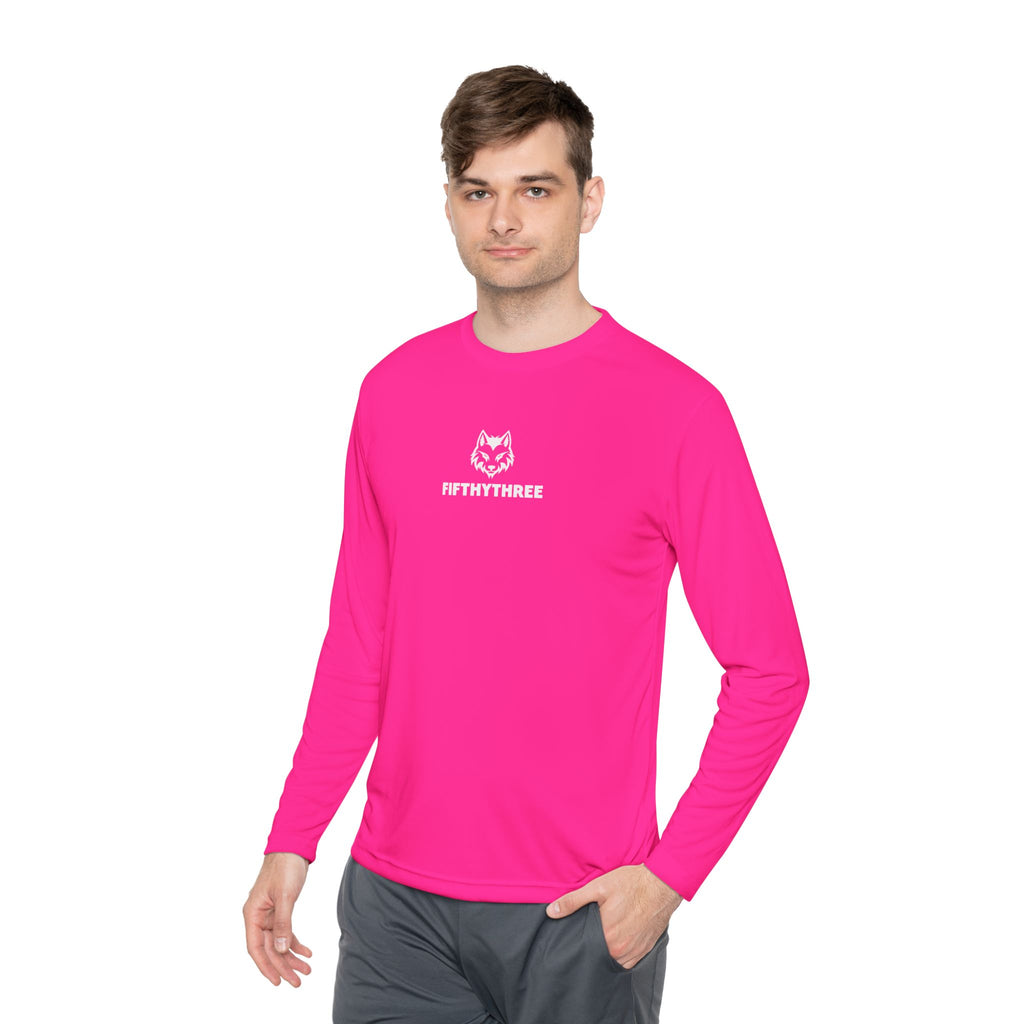 Wolf Head with FIFTYTHREE Text Long Sleeve Tee | Minimal Logo Chest