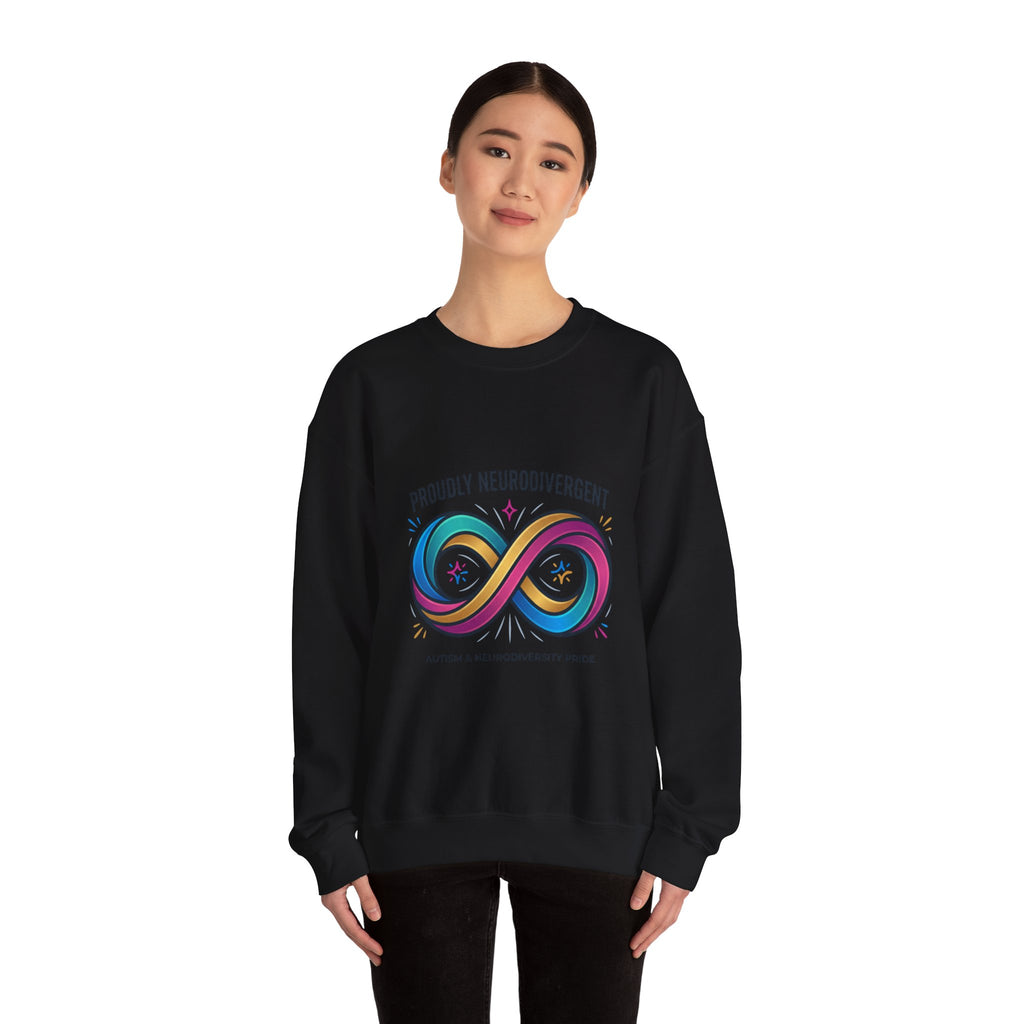 Proudly Neurodivergent Crewneck Sweatshirt | autistic pride, neurodiversity affirming